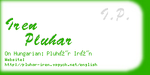 iren pluhar business card